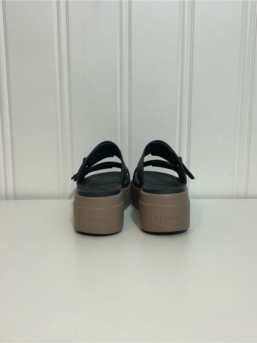 Crocs Brooklyn Women’s Black Platform Slide Sandals brown